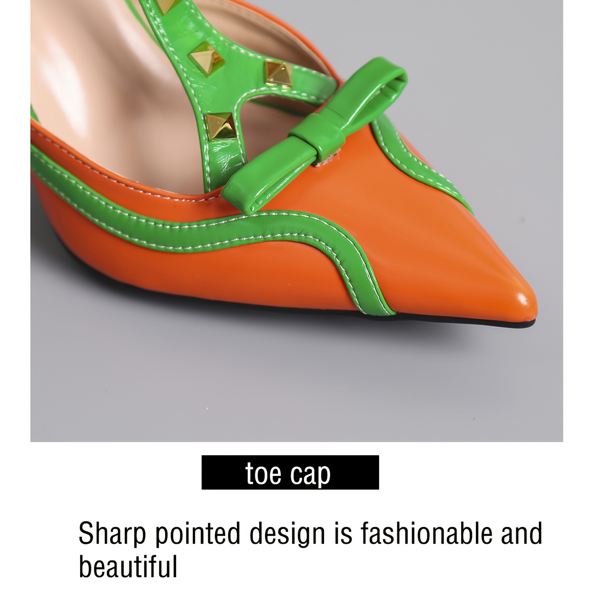 New 2025 Women'S High Heels, Light Luxury, High-End, Fashionable with Studs, Pointed Toe, Comfortable and Breathable, Vibrant Colors, Versatile, Elegant, Stylish French Design, Non-Slip Sole, Durable, Beautiful, Chic, Comfortable Heels, All-Season Wear, Synthetic Cover, Bow Detail, TPR Sole, Synthetic Cover Insole, Synthetic Cover Upper, Synthetic Cover Inner, No Printing, Women'S Fashion Shoes, Party Shoes, Evening Wear, Chic Design, Durable Construction, Comfortable Insole