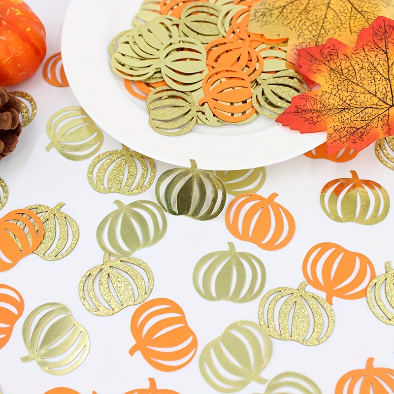 

100pcs Confetti - Fall, Thanksgiving & Halloween Parties | Table Decor For Birthdays & Weddings