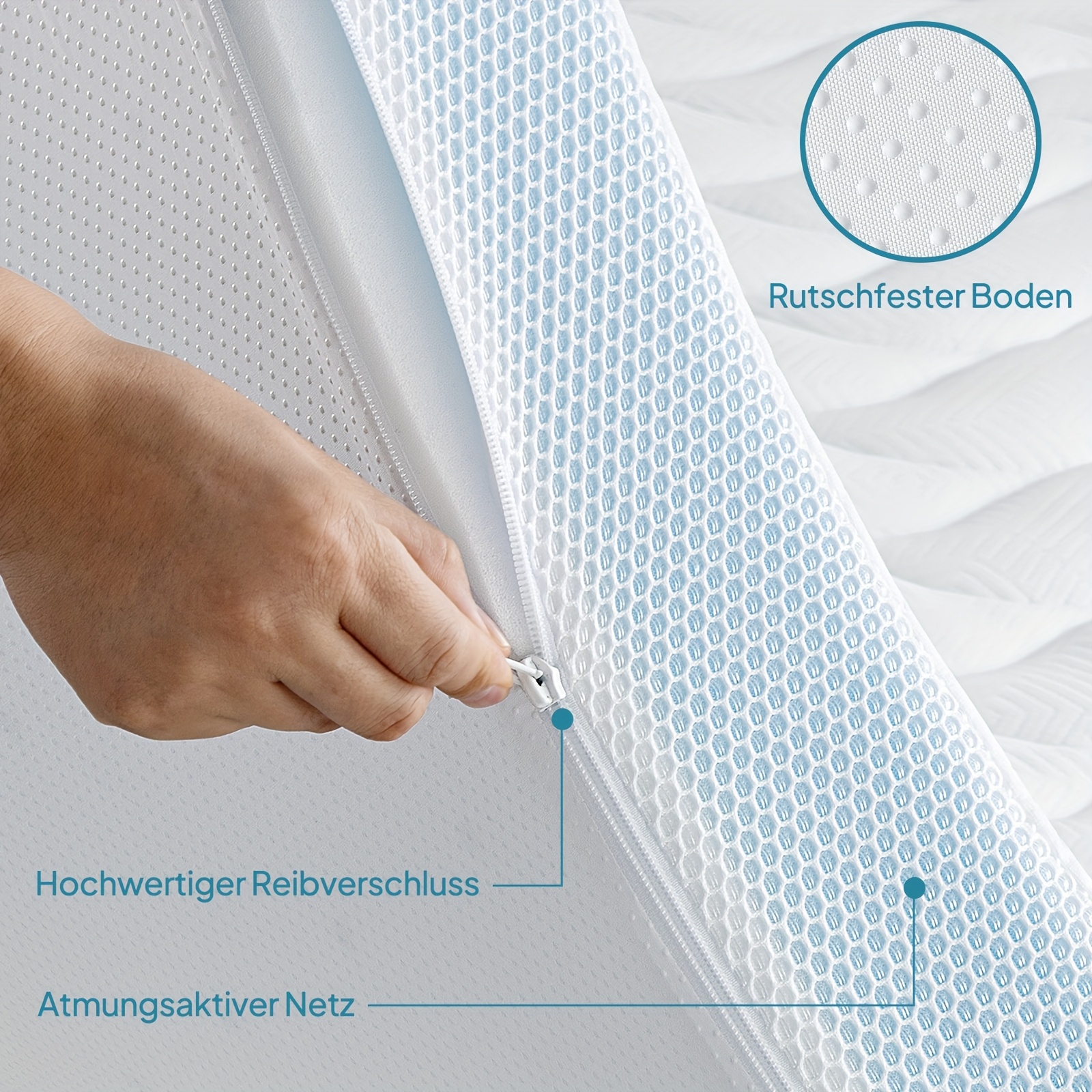 Mattress Topper H3/h4, Medium Firm (h3) And Firm (h4), 7.5cm/ 10cm Gel Topper With Breathable 3d Mesh Cover For Sofa Bed Box Spring Bed