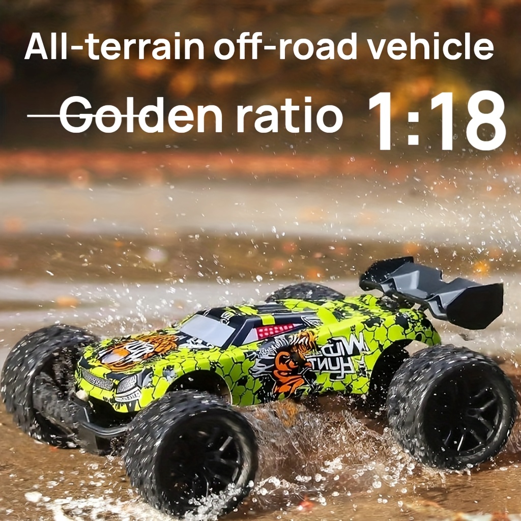 New American Model Off-Road Remote Control Monster Truck - High-Speed All-Terrain RC Car with, Red/Black Racing Design, USB-Rechargeable Li-Polymer Battery, Sturdy Construction for Outdoor Racing, Birthday & Christmas Gifts for Boys, Adults, Remote Control Car Enthusiasts, Big Remote Control Car, Allterrain Racing, Bold Graphic Decals, Robust Wheels