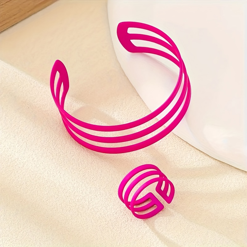 E-shop Koreanisches Minimalistisches Klassisches Drei-Schichten Armband Ring Set - Stilvolle Vielseitige Handaccessoires