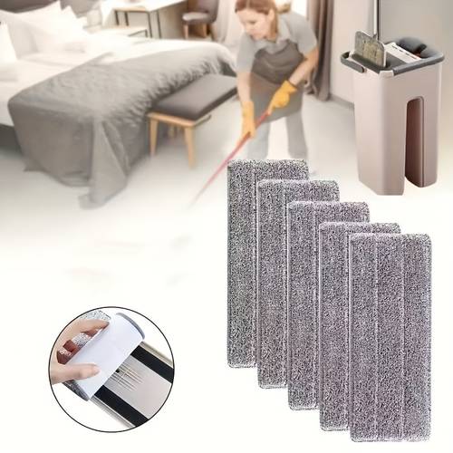 5pcs strong absorbent mop pads quick absorption reusable suitable for wood tile vinyl floors compatible with flat mops affordable cleaning supplies 5 pack high
