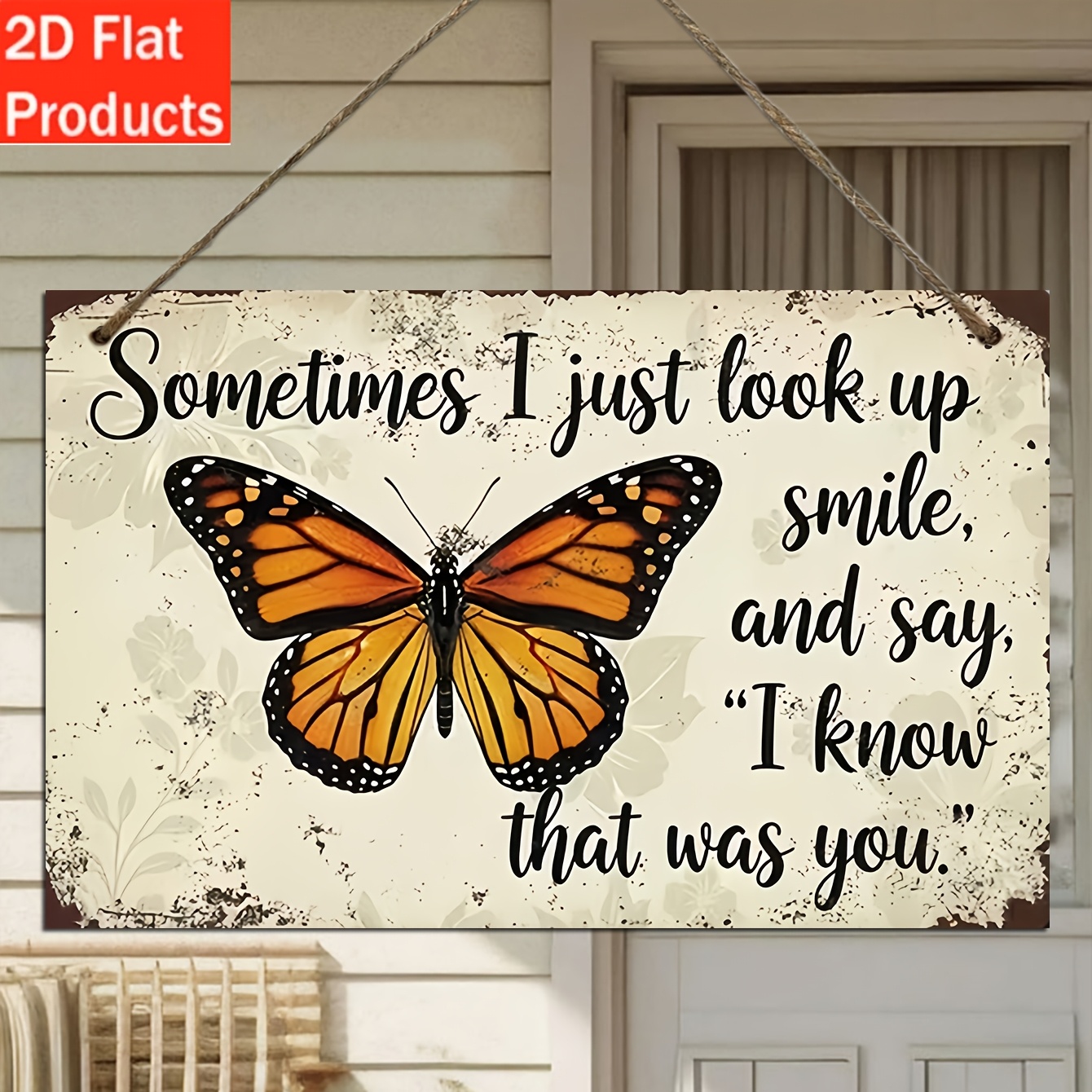 TEMU 2d Flat, 2d Flat I Up Say I That Was You Rectangular Wooden Sign, Vintage Wood Hanging Plaque, Sweet Memorial Quote Wall Art Decor For Porch