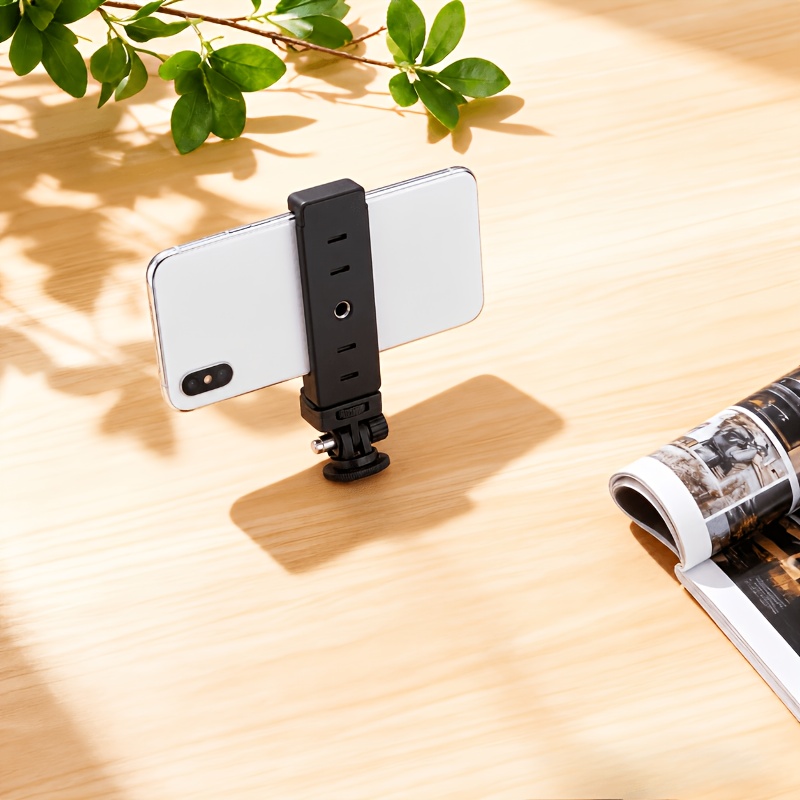 TEMU Phone Camera Mount, Universal For All Smartphones - 360-degree Rotatable Gimbal Adjustable Phone Holder With Safety Buckle, Compatible With