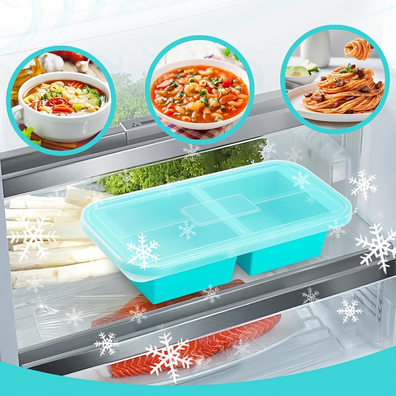 

1pc Silicone Food Storage Container With Lid - Leak-proof, Microwave & Freezer Safe, Stackable Design For Kitchen & Outdoor Use - Ideal For Soups, Pasta , & More, Refrigerator, Sealed