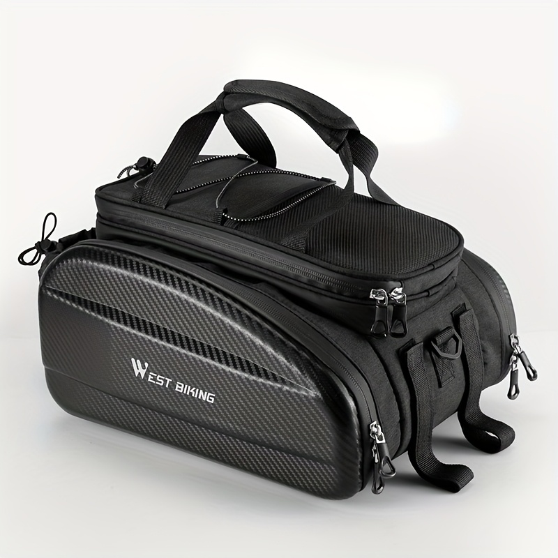West Biking Bicycle Pannier Bag Expandable Hard Shell Trunk Bag Large Capacity Shelf Packing Bag Mtb Travel Storage Bag