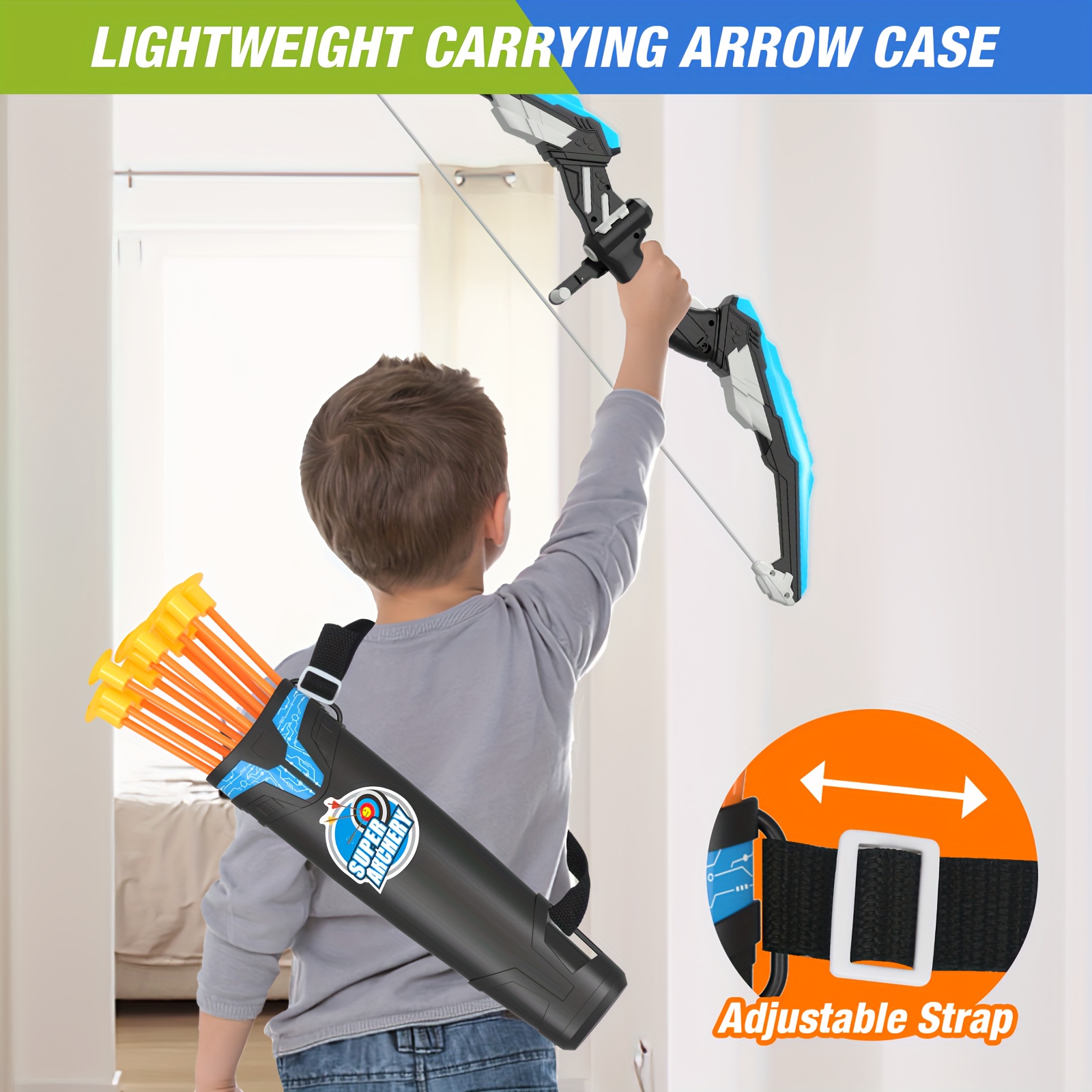 2 pack bow and arrow led luminous archery set indoor outdoor sports gift multiple for boys girls ages 3 12 christmas halloween thanksgiving gifts Product details 5