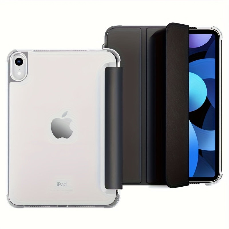 E-shop Hülle für iPad Neu für iPad 11. Generation Tablet-Hülle, 11-Zoll Dreifach faltbare transparente -Biege Stift-Schlitz für iPad 11 Drehbare
