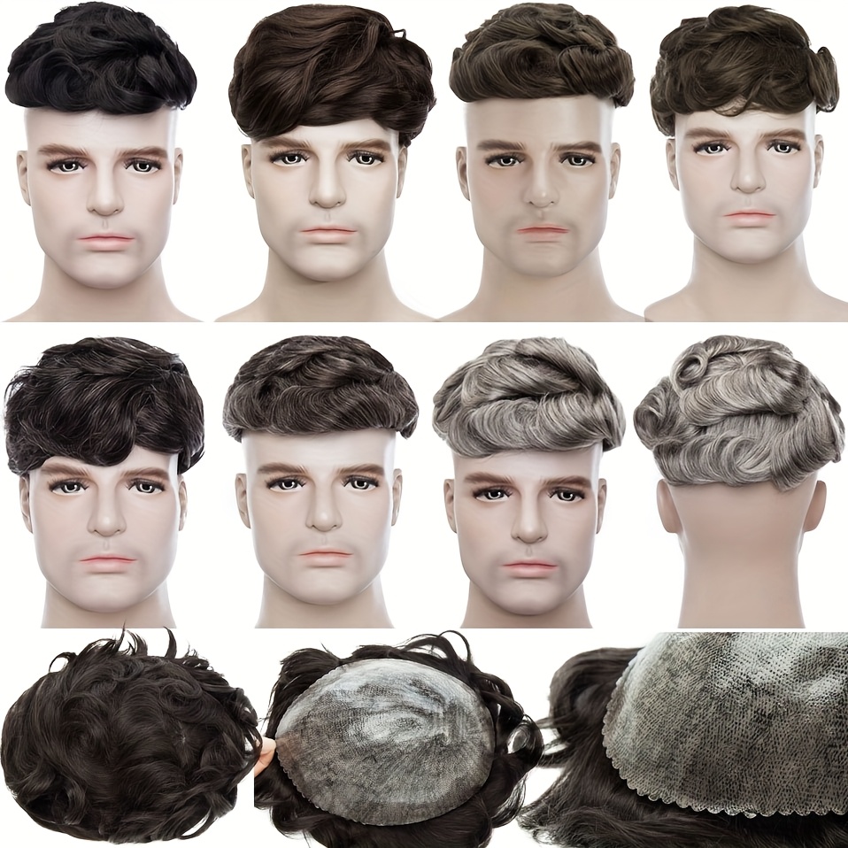 Men's Real Human Hair Wig System 8
