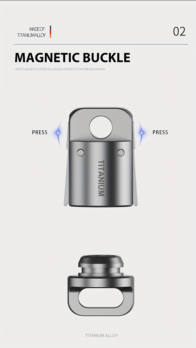 1-Pack Titanium Alloy Magnetic Keychain Buckle – Quick Release Rotatable Clip for Keys, Belt Loop, EDC Tool, Fishing Gear, Lightweight & Durable Gray Metal Design