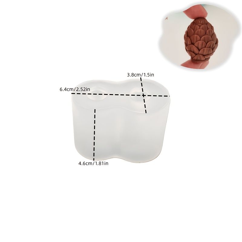 TEMU Stampo in resina e silicone a 2 cavit� 3D a forma di pigna per resina epossidica, stampo fai da te per ciondolo a forma di pigna, stampo per