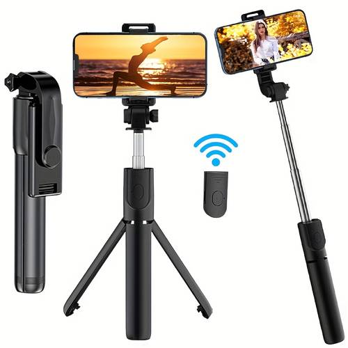 selfie stick with multi function tripod wireless remote control extendable selfie stick remote control phone holder live streaming tripod multi functional photo stand universal travel selfie tool