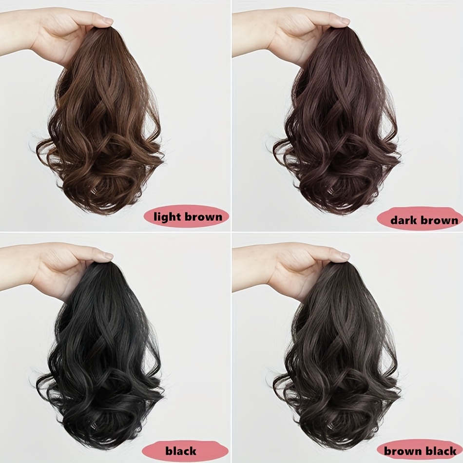 elegant 13 7 pear   claw clip ponytail extension   curly wave 100g heat resistant synthetic   short style with tassel accent for women ponytail hair extensions details 1