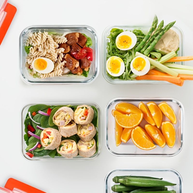 glass food storage containers with lids leakproof lunch box set for meal prep office lunches pantry organization reusable household kitchen   10pcs Product details 3
