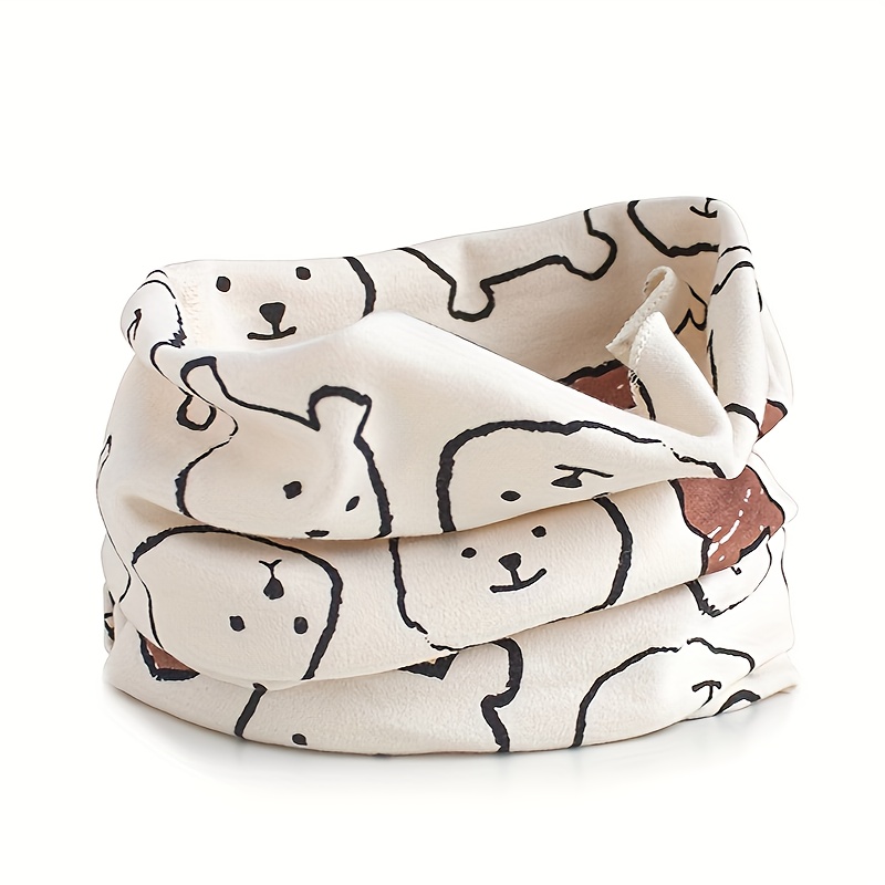 Image of New Cartoon Print Cotton Windproof Warm Neck Gaiter For , Autumn And Winter Scarf