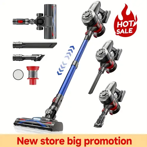household a7 33kpa portable cordless vacuum cleaner vacuum cleaner 8 in 1 removable battery v shaped anti pad brush 1 2l large dust cup one click dust removal suitable for home cleaning carpet pet hair hardwood floors etc