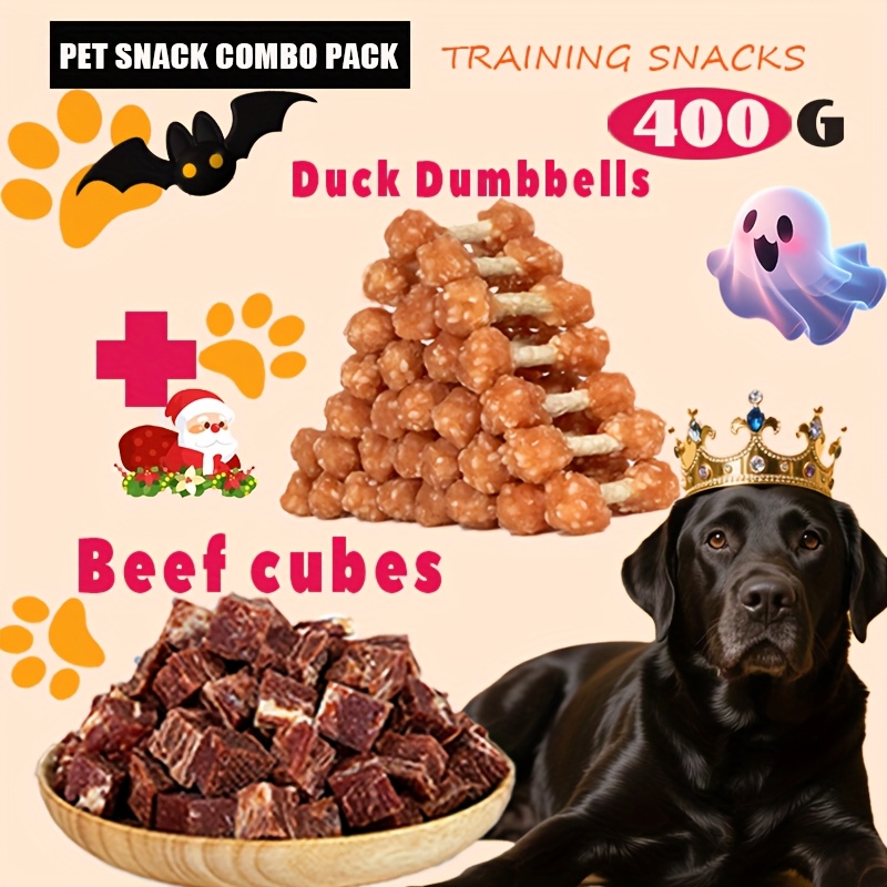TEMU Christmas Dog Treats, Chicken Freeze-dried & Chicken Dumbbell Dog Snacks, Training Reward Treats For Dogs, Holiday Pet Gift Chews, Puppy Treats