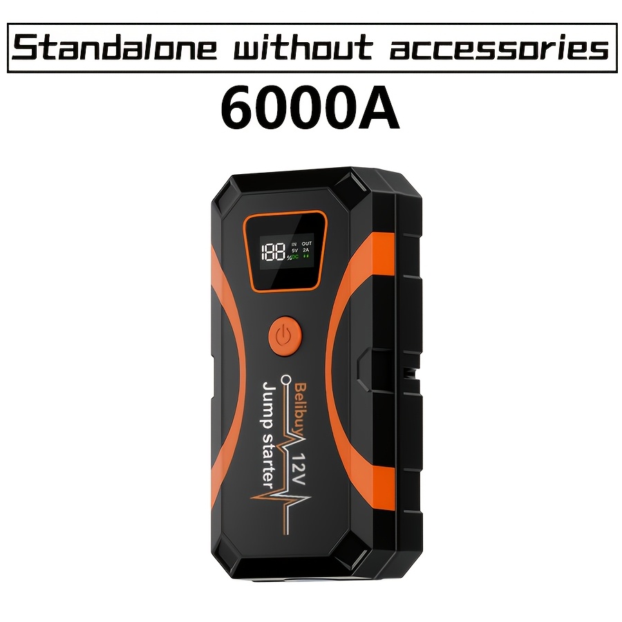 TEMU Avviatore Potente per Auto per Batteria Auto da 6000A ( a Tutti i Benzina o Fino a 12L Diesel), con Ricarica Rapida USB e Uscita , Avviatore di
