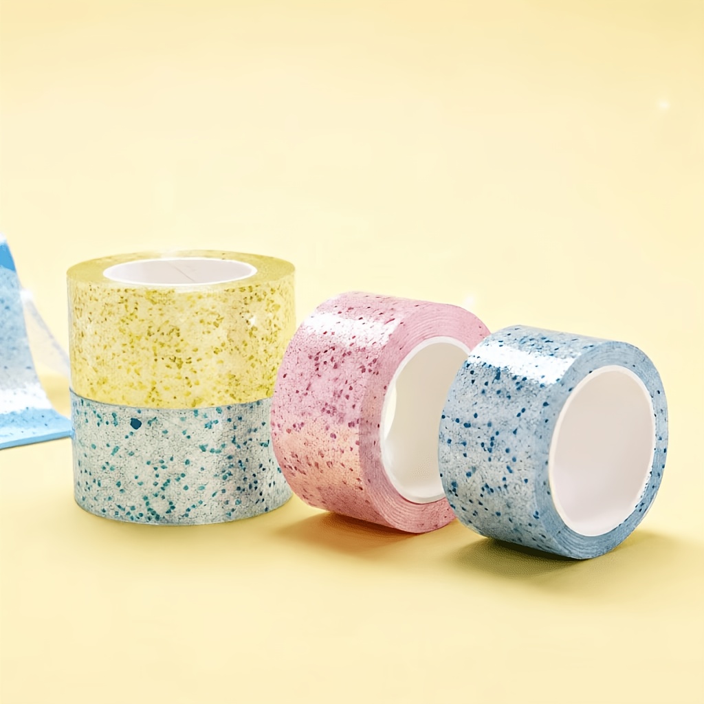 Image of 4 Rolls Of Colored Nano Double-sided Tape, Suitable For Home, Office, And Classroom, With Glitter - Strong Adhesive, And Decorate