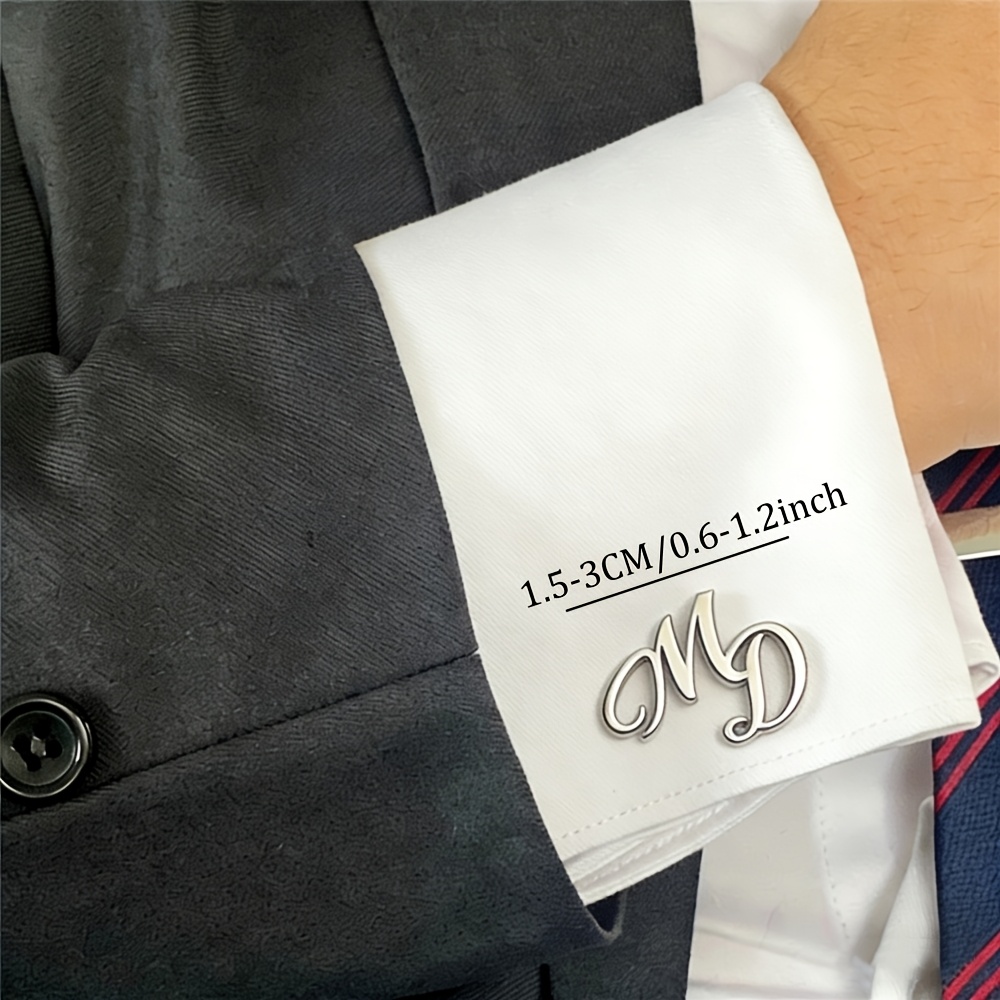 Custom Initial Cufflinks Personalized with 2 Letters, Minimalist Design