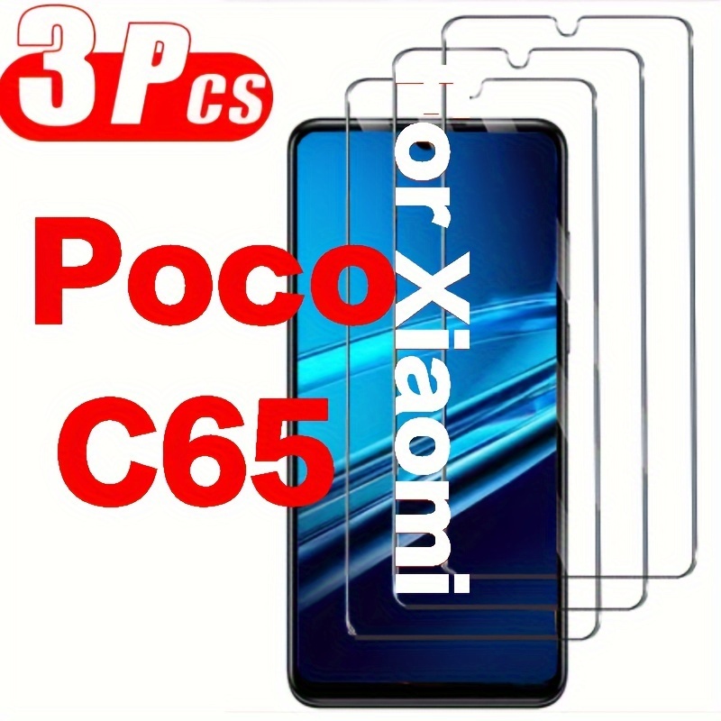 

3-pack Tempered Glass Screen Protector For Xiaomi Poco C65, Glossy Finish, High-definition Clear Shield