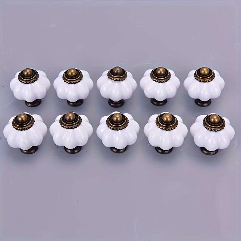 

10pcs European-style Small Handles, Pumpkin Solid Color Handles, Single-hole Handle For Drawer Cabinet Doors Of Furniture