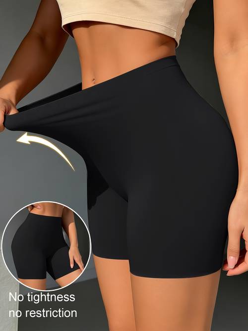shorts de seguridad sin costuras negros para mujer, se pueden usar ni exposición, y agradables , bragas moldeadoras refrescantes de fibra de hielo de cintura sin costuras con control de abdomen en , ropa interior de seguridad
