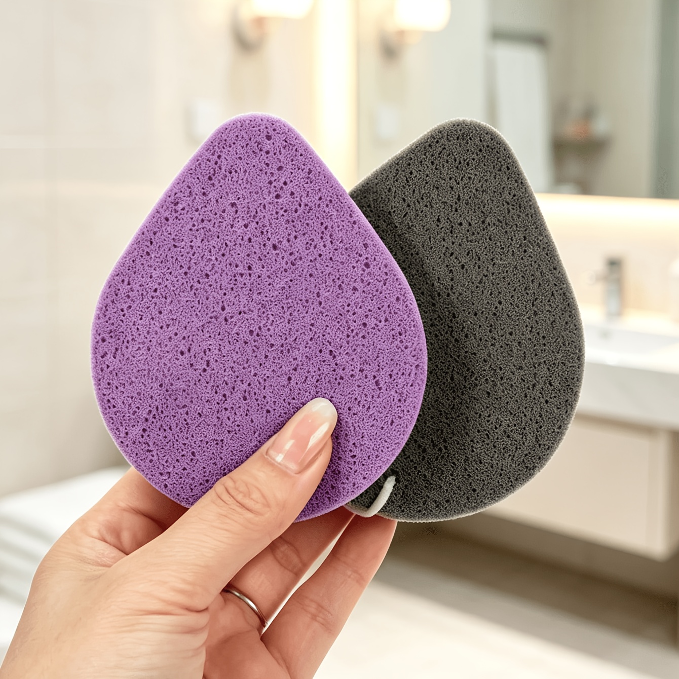 2pcs Soft Teardrop Exfoliating Washing Pad for Daily Skincare