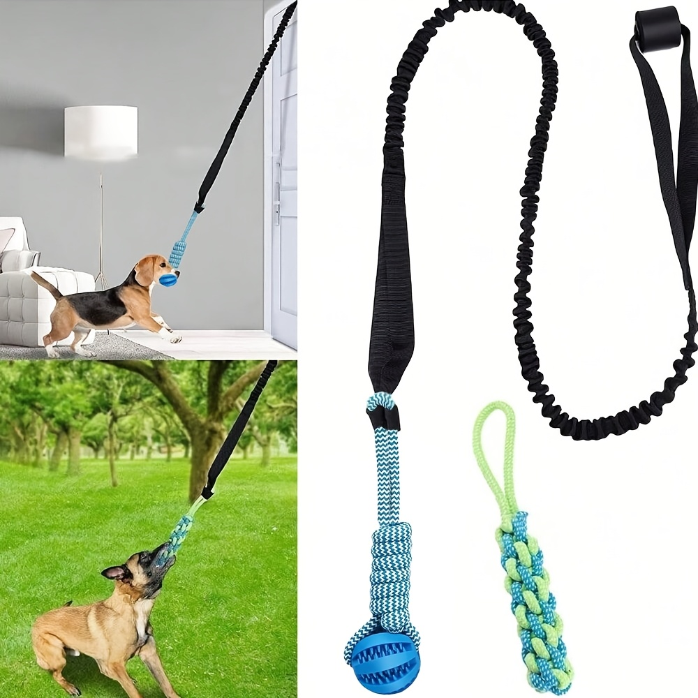 

1pc Interactive Dog Tug Of War Toy, Fabric Tug Rope For Teeth Cleaning, Indoor And Outdoor , No Battery Needed