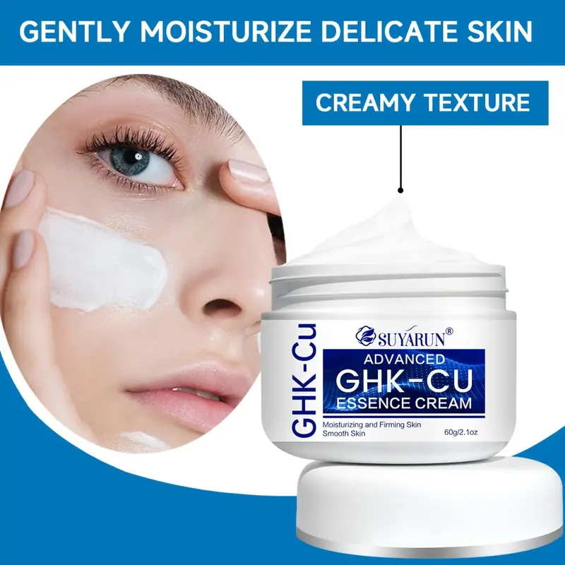 ghk-cu peptide cream for loose skin Copper Face Cream, Deep Hydrating Moisturizer, Fast Absorbing, Nourishes Dry Skin, Boosts Firmness & Radiance, Natural Care Dry, Mature & Sensitive Skin, Face & Body, 2.21 oz firms skin ghk cu peptide loose skin
