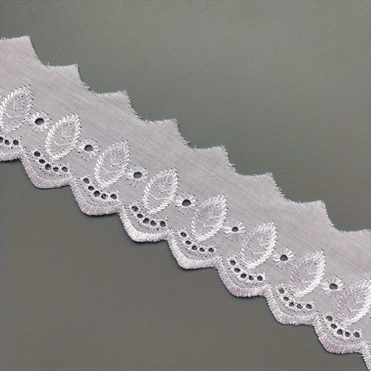 1pc Of White Delicate Lace Pattern Tc Fabric Embroidered Lace For Clothing Additions