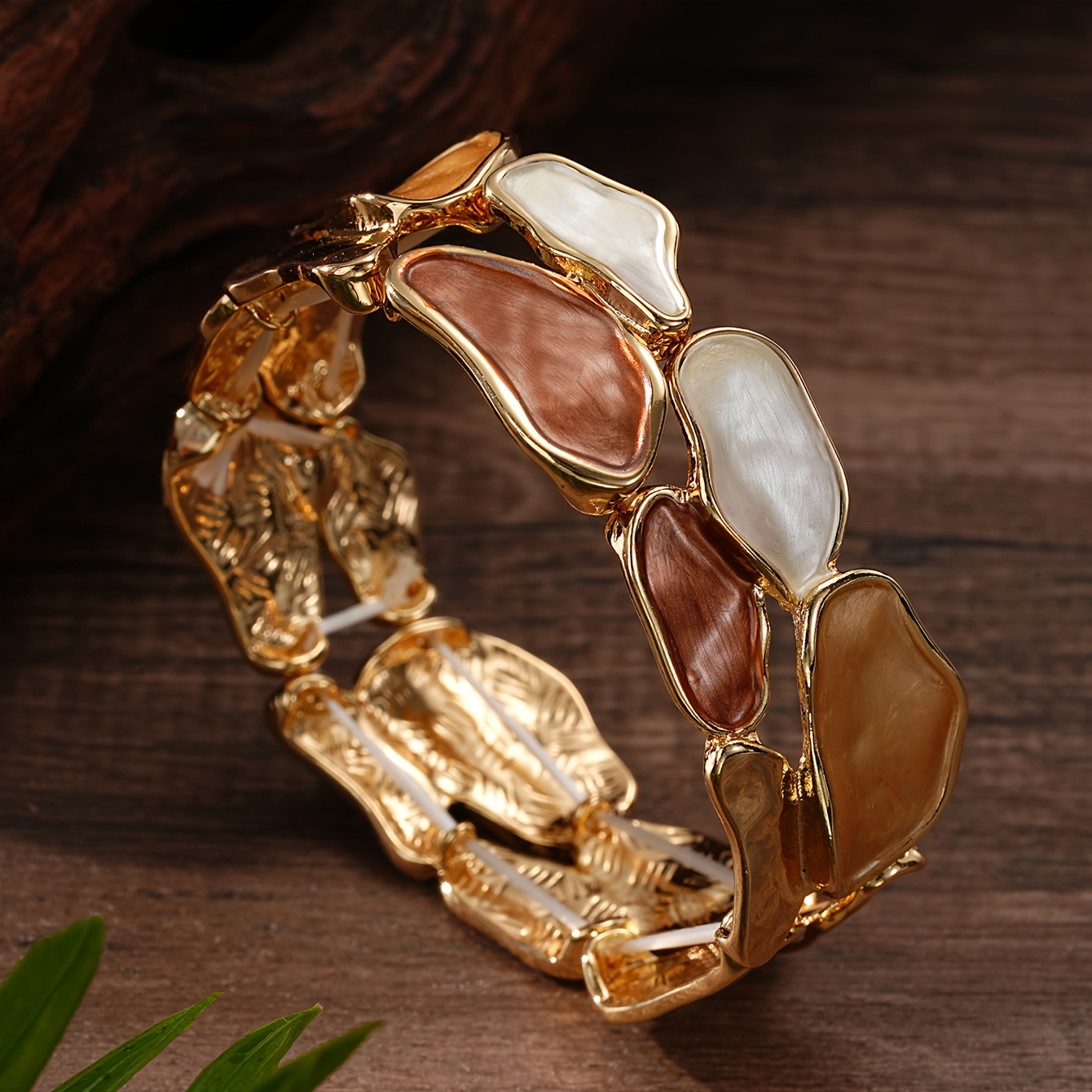 Women's Golden Boho Geometric Enamel Bracelet