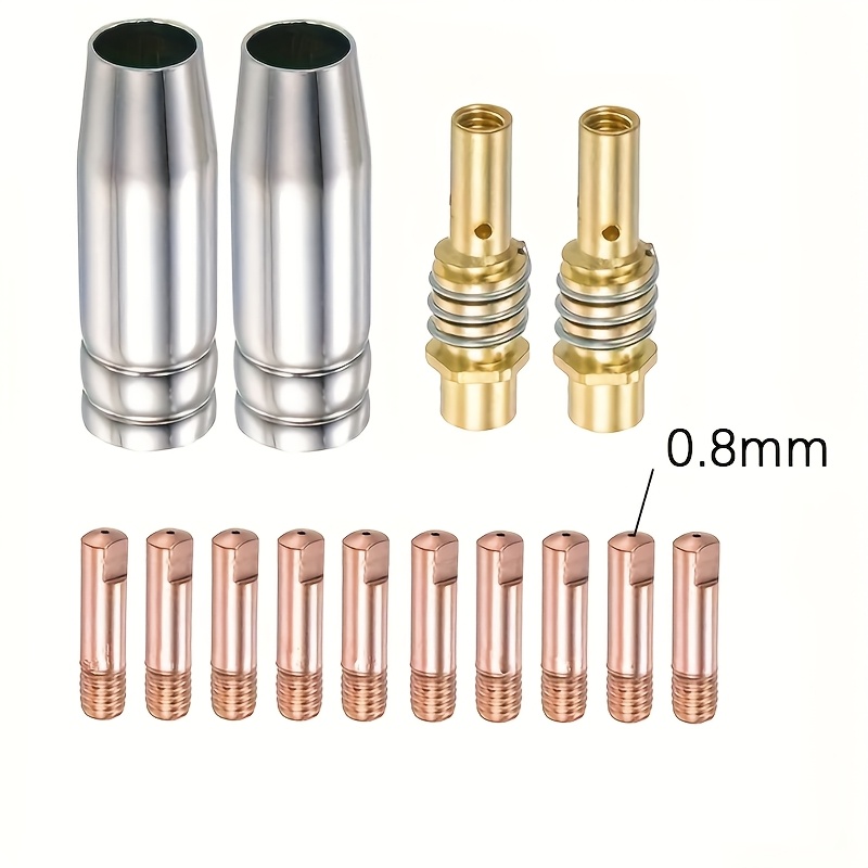 14ak Nozzle For Mig Welding Gun Additions, Including 14 Nozzles And Covers