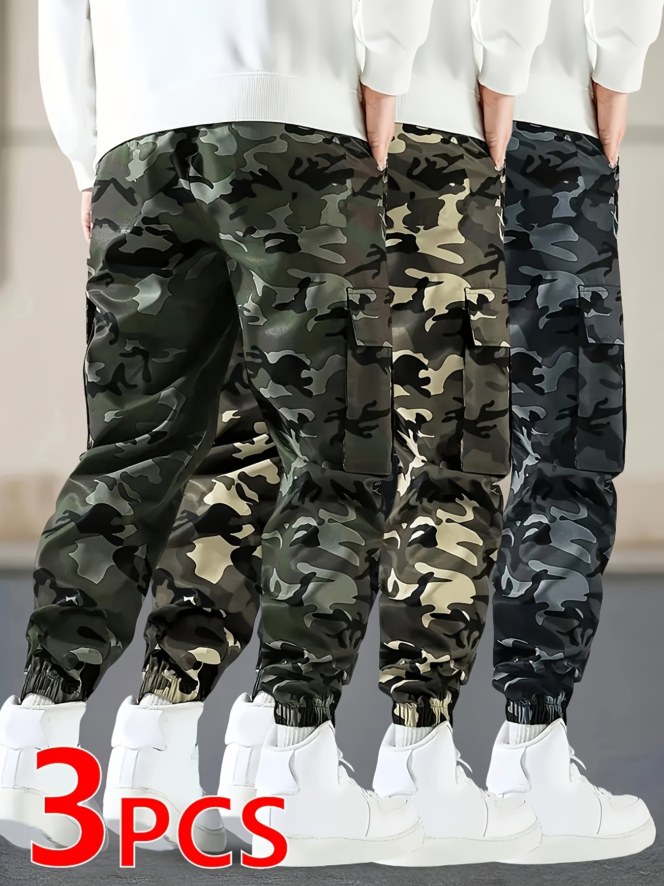 Camo Jogger Casual Harem Pants Mens Men's Camo Cargo Pants Multi