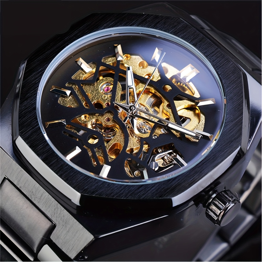 Men' Mechanical Watch - Sleek , Stainless , Perfect Gift , Without Battery