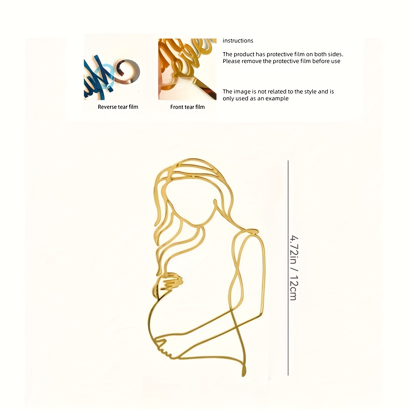 3pcs/5pcs/7pcs Pregnant Topper, Acrylic Mirror Golden Shower Cake Topper For Gender Reveal Cake Decoration, Pregnancy Announcement, Cake Decoration, Baking Decoration, Baking Supplies, Holiday Gifts