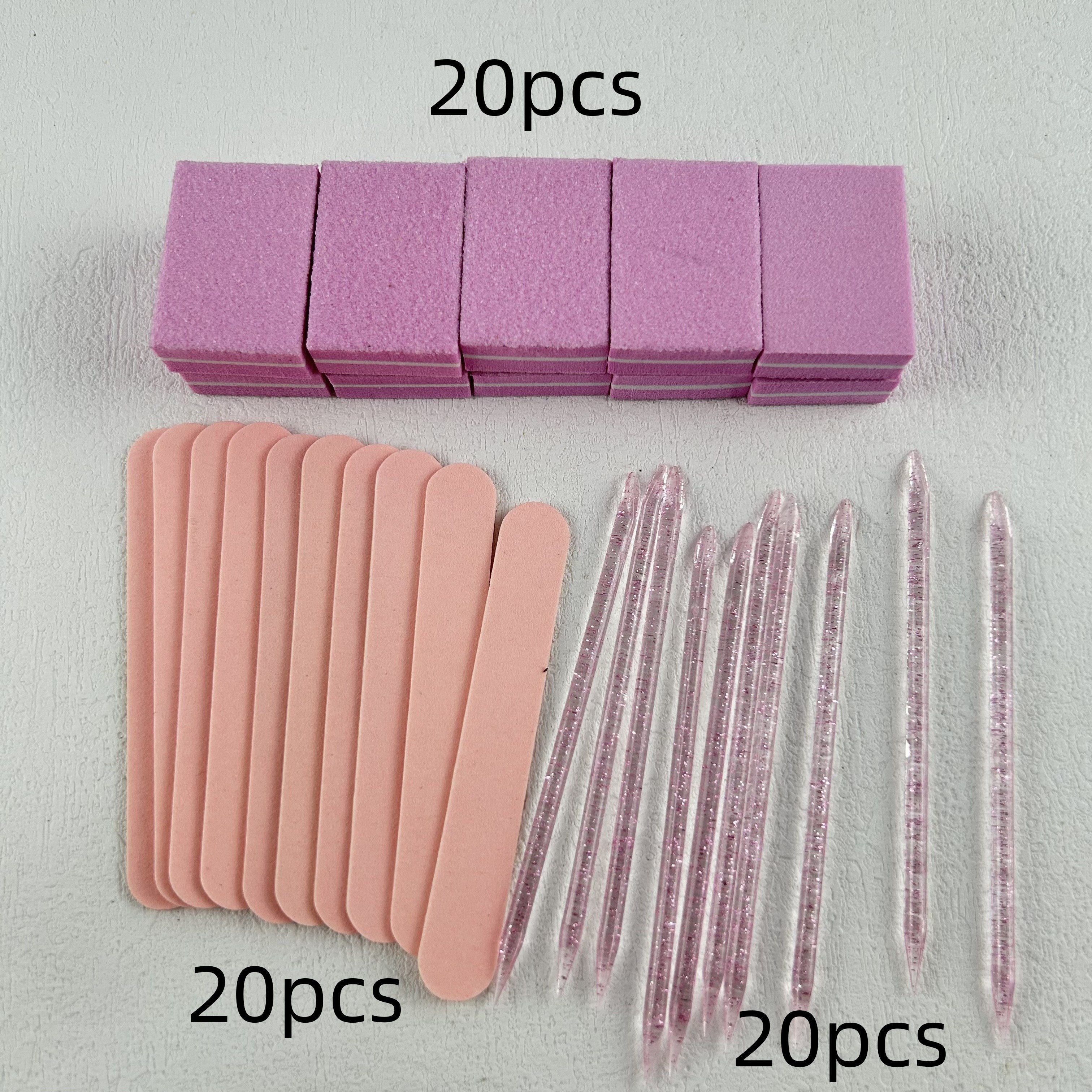 E-shop 60-teiliges Nagelpflege-Set: Mini-Feilen, Puffer & Stäbchen - für Schmuckpolitur & Maniküre DIY-Schmuckpolieren & Glätten