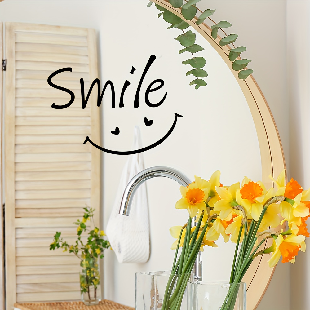 A Face Mirror Sticker Designed For Decorative Purposes, Ideal For Cloakrooms, Bathrooms, Window Decorations, And Stickers In Living Rooms And Bedrooms. Motivational Mirror Decals Are Removable