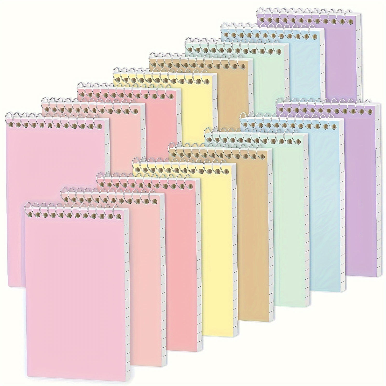 

8pcs Mini Spiral Pocket Notebooks - 3x5" Lined College Ruled Memo Pads, Assorted Colors, 50 Sheets Each For Home & Office Use