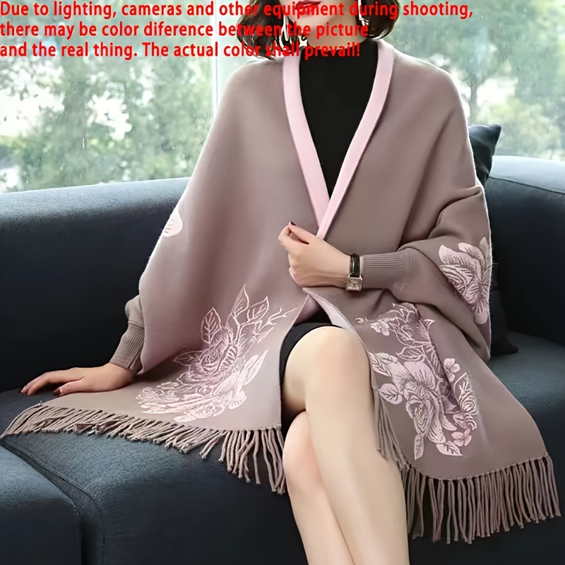 

Goddess Shawl Coat Female Autumn And Winter Warm Dual-use Can Wear Cheongsam With Sleeves Retro Cloak Coat.