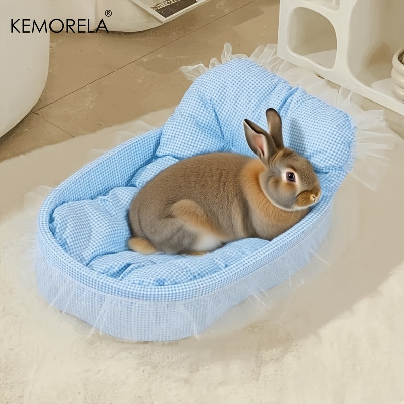 TEMU KEMORELA Nid Doux et de Lapin Princesse | Lit de Lapin Moelleux en Dentelle | Petit Lit Confortable pour Petits Animaux - Idéal pour Lapins,