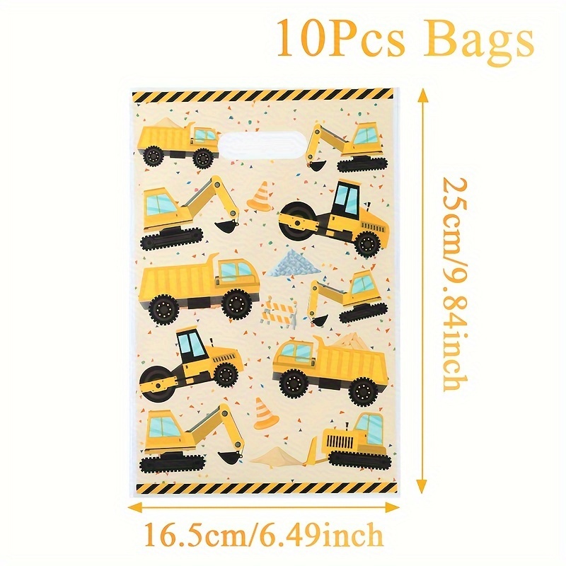 10/25/50pcs,engineering Vehicle Handheld Gifts Bags,1st Birthday Supplies Gifts Packing Bags,excavator Theme Birthday Party Decoration,baby Shower Supplies Handbag, Christmas, Halloween
