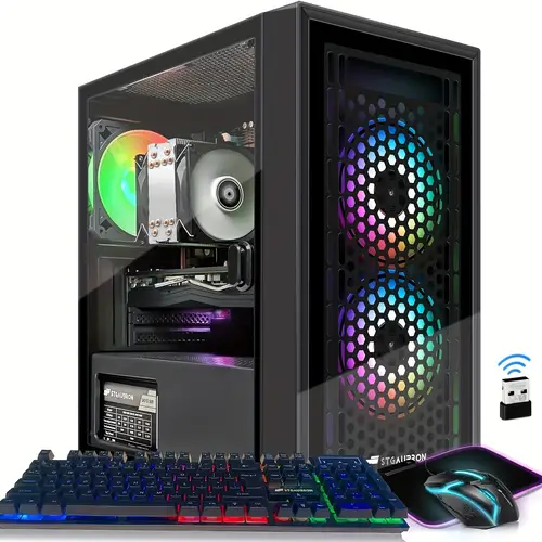 gaming pc computer desktop i7 e5 2 8ghz 8g 16g ddr4 512g ssd 600m wifi rgb fan x3 home