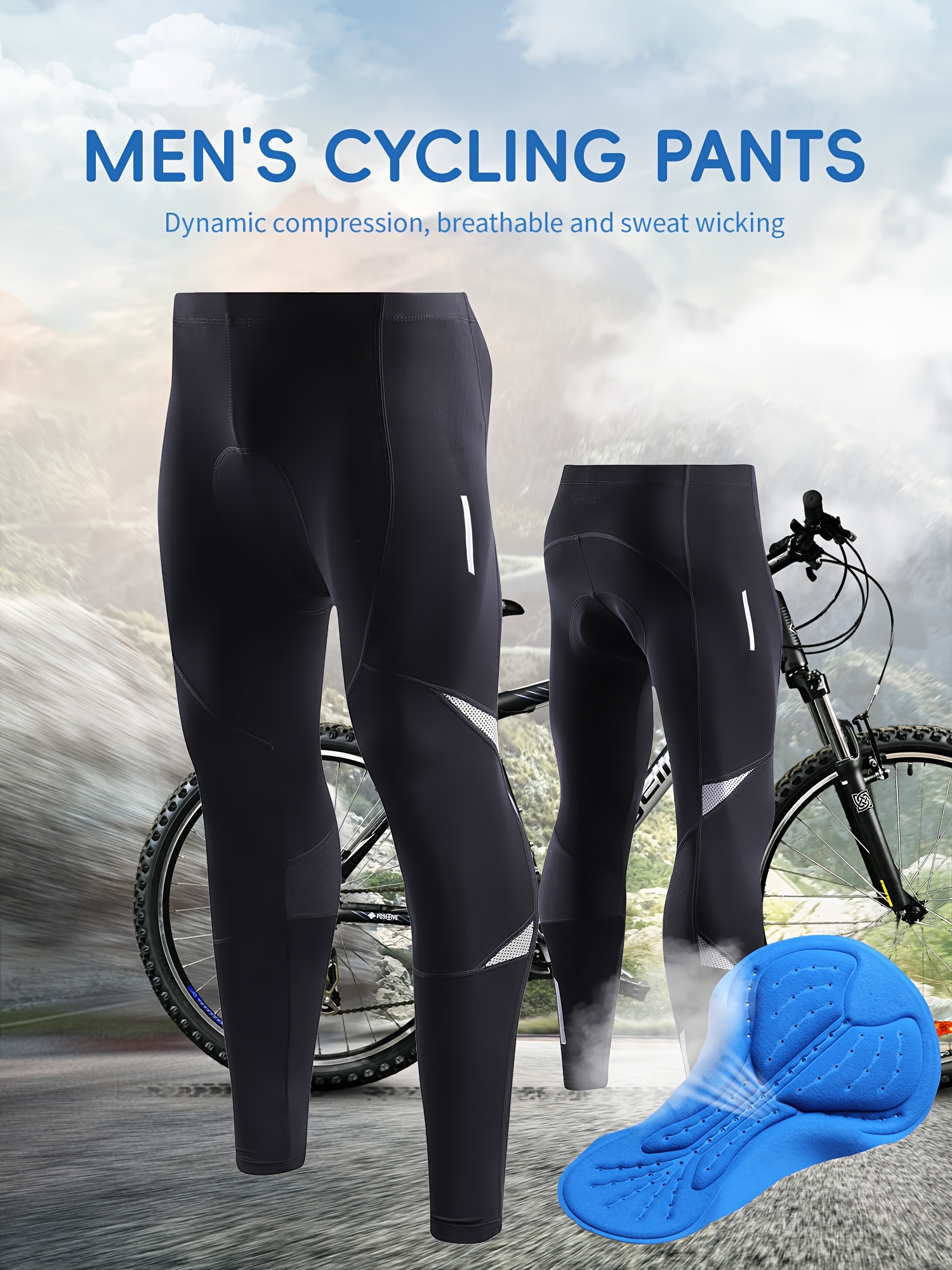Cuissard Cyclisme Homme 3/4 - Rembourrage Gel 3D - Respirant Séchage Rapide - Taille S-3XL