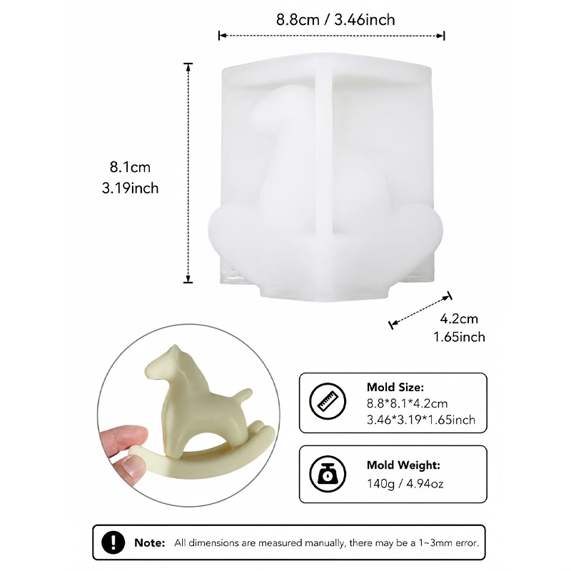 TEMU 1pc Silicone Candle Mold, Creative Cute Aromatherapy Candle Mold, Home Decoration/gift Ornament Epoxy Resin Mold, Handicraft Making Casting Mold