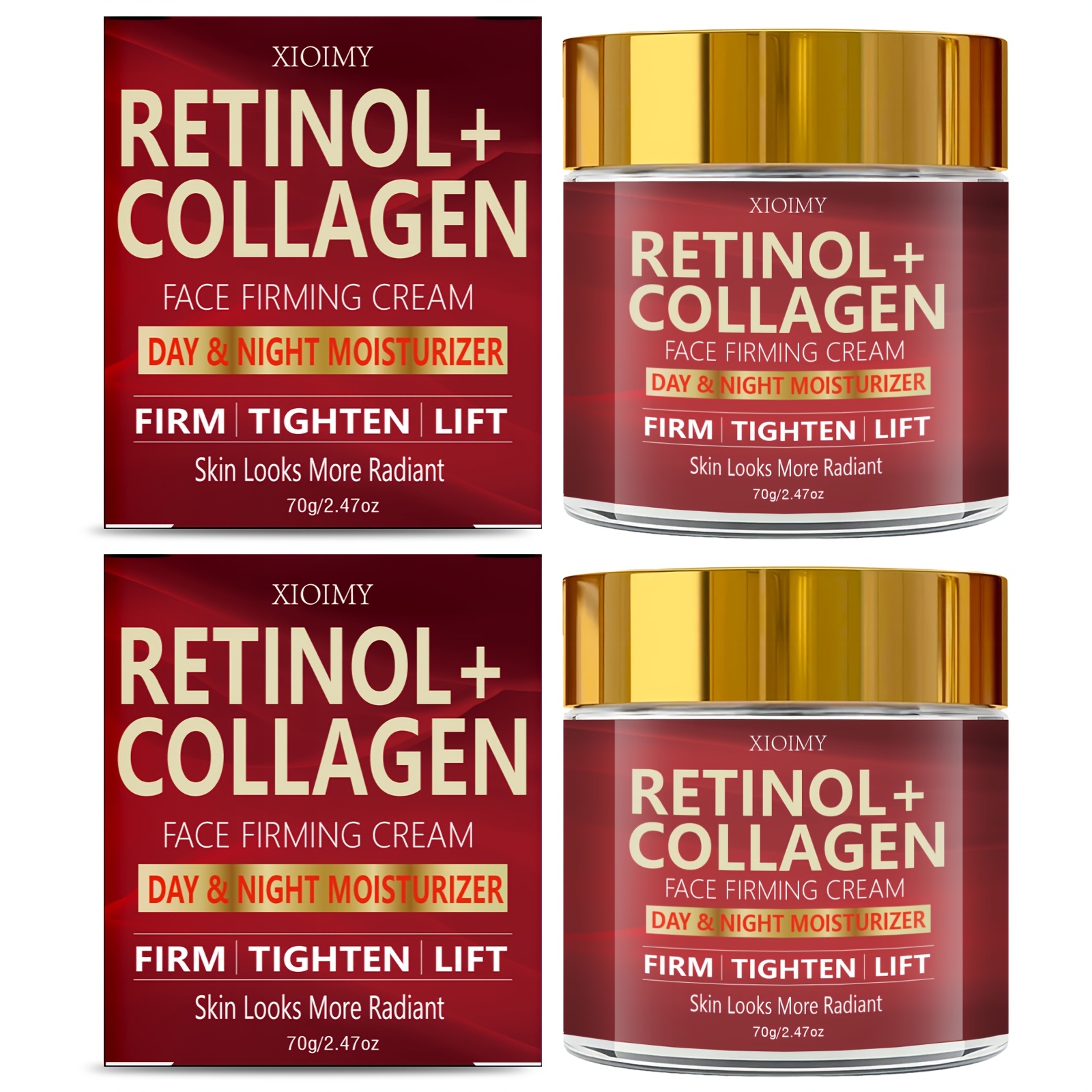 2pcs Vitamin C Moisturizing And Firming Collagen Cream Enhance Skin Elasticity, , And A More Delicate , Suitable For Types