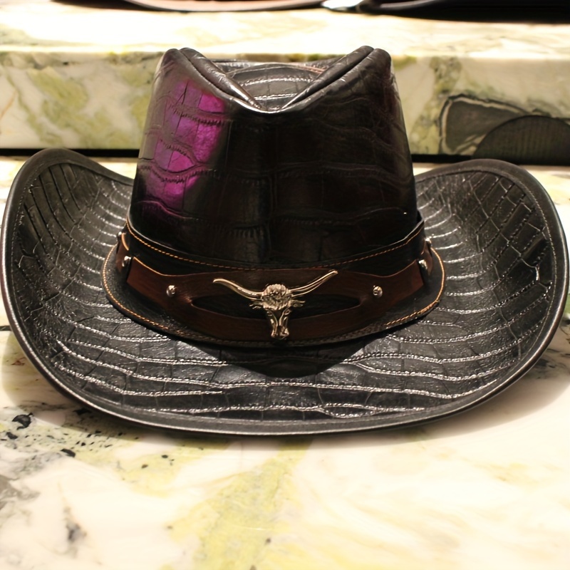 Men's Striped Cowboy Hat Retro Vintage Top Hat black White - Temu