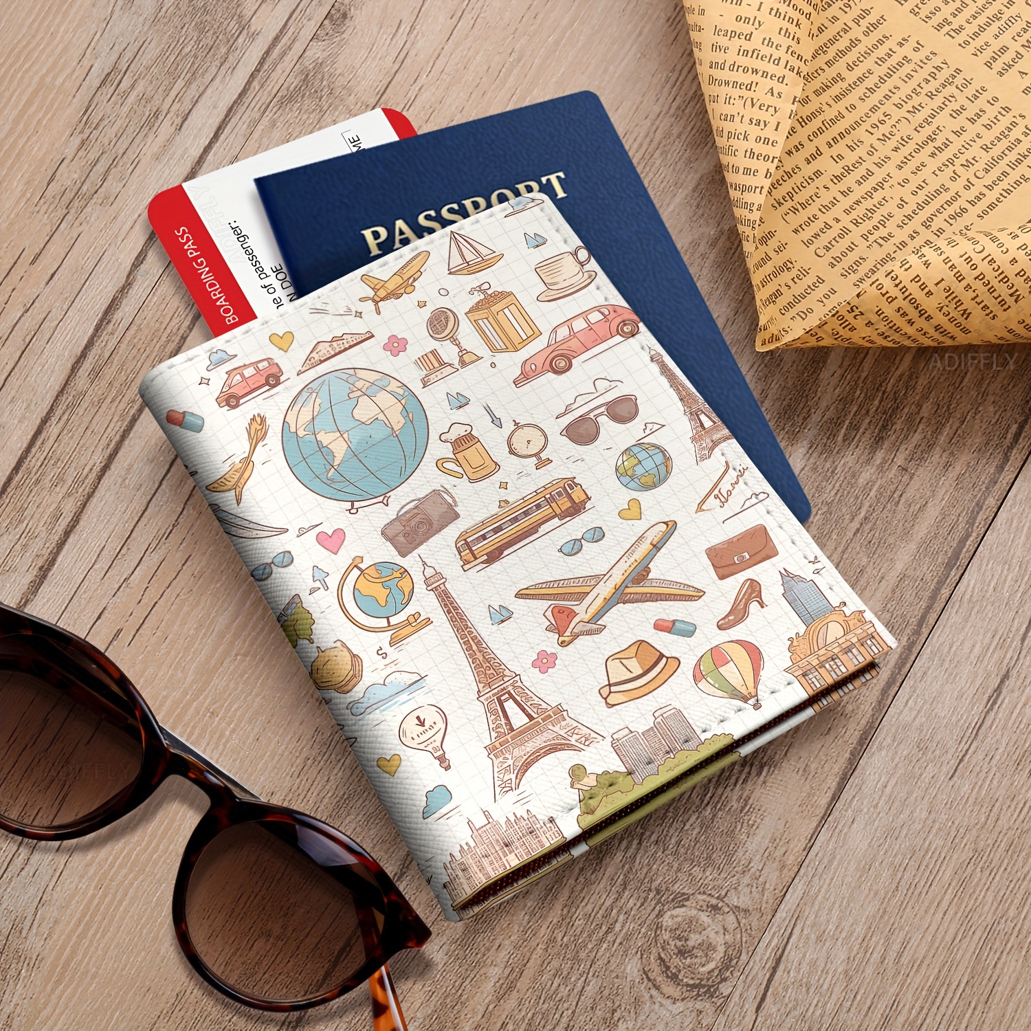 A Bifold Wallet Designed Travel Featuring A Print