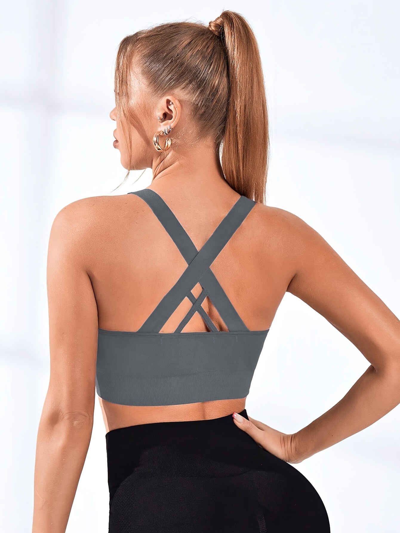 Fitness Yoga Back Cross Bra Seamless Sports Vest Women's - Temu