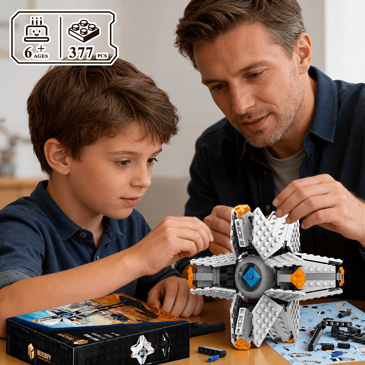 Ghost Shell Building Blocks Set, 377pcs Star Shaped Model with Display Stand